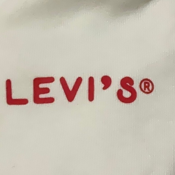 Levi's Women's Graphic Cropped Cotton Blend Laundry Day Hoodie XXL CREAM NWT - Picture 8 of 13